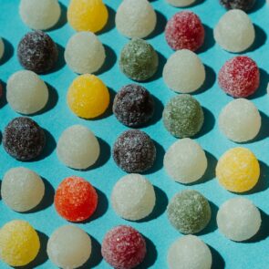 Candies sitting on top of a table