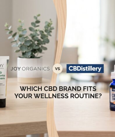 A side-by-side comparison of Joy Organics CBD products and CBDistillery tinctures for daily wellness routines.